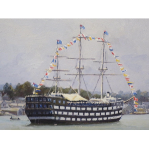 257 - δ DENYS LAW (BRITISH, 1907-1981)
The training ship 'Worcester' moored on the Thames at Greenhithe, d... 