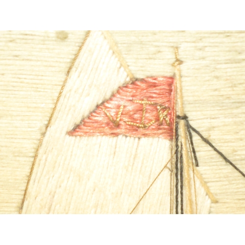 26 - A RARE PAIR OF WOOLWORKS FOR A SCHOONER YACHT OF THE ROYAL VICTORIA YACHT CLUB, CIRCA 1880
depicted ... 