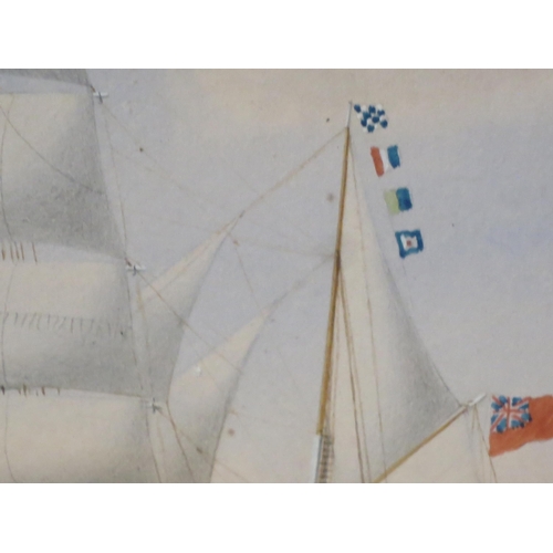 3 - ENGLISH SCHOOL, (CIRCA 1890)
Study of the barque 'Beechwood'
Extensively inscribed on original mount... 