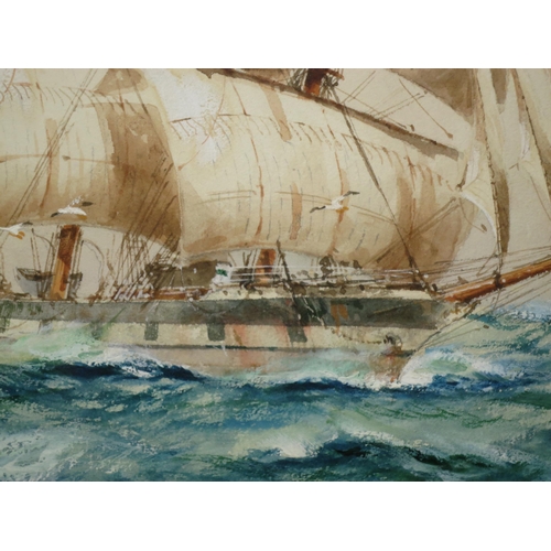 46 - WILLIAM MINSHALL BIRCHALL (BRITISH, USA, 1884-1941)
A ship of the Eighties
Signed ‘W.M Birchall 1925... 