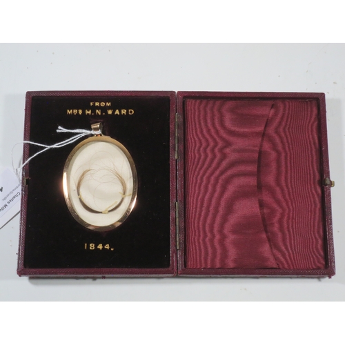 160 - A LOCK OF NELSON'S HAIR WITH AN IMPECCABLE PROVENANCE, 1844
a lock of Nelson's hair displayed within... 