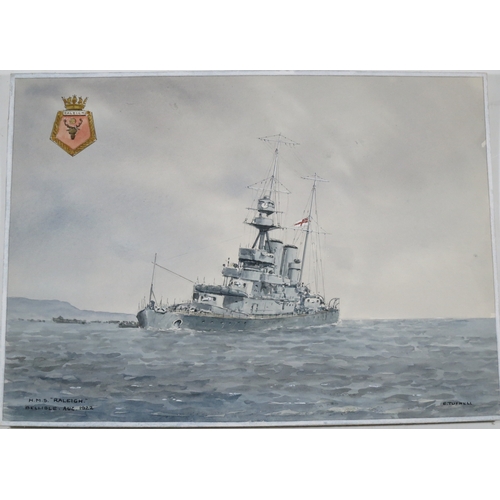 237 - G. A. KITCHIN NAVAL SCHOOL (20TH CENTURY)
H.M.S. 'Rodney'
Signed 'G.A. Kitchin 17.3.43' (lower right... 