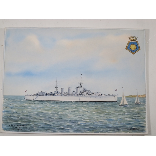 237 - G. A. KITCHIN NAVAL SCHOOL (20TH CENTURY)
H.M.S. 'Rodney'
Signed 'G.A. Kitchin 17.3.43' (lower right... 