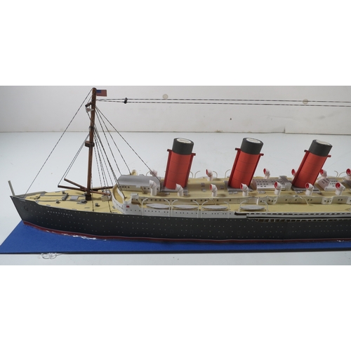 73 - A FINE BUILDER'S MODEL FOR THE R.M.S. AQUITANIA, CONSTRUCTED BY JOHN BROWN & CO., CLYDEBANK FOR ... 