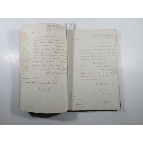 173 - A COPY LETTER BOOK FROM H.M.S. BANN AND H.M.S. ONTARIO, 1820-1821
copy letter book of both these shi... 