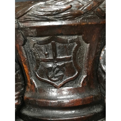 127 - AN HISTORICALLY INTERESTING STANDISH, CARVED FROM TIMBER RECOVERED FROM THE WRECK OF H.M.S. LUTINE
t... 