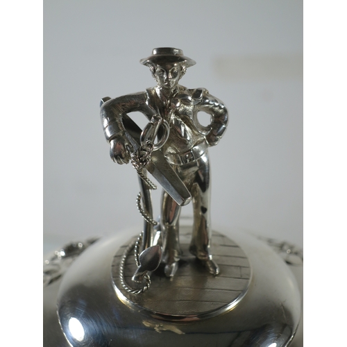 32 - A 19TH CENTURY SILVER YACHTING TROPHY
comprising a two handled covered cup repoussé yacht racing sce... 