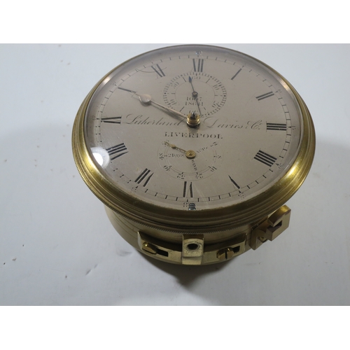 286 - A 2 DAY CHRONOMETER MOVEMENT BY LITHERLAND DAVIES & CO., LIVERPOOL, CIRCA 1845
3in. silvered dia... 