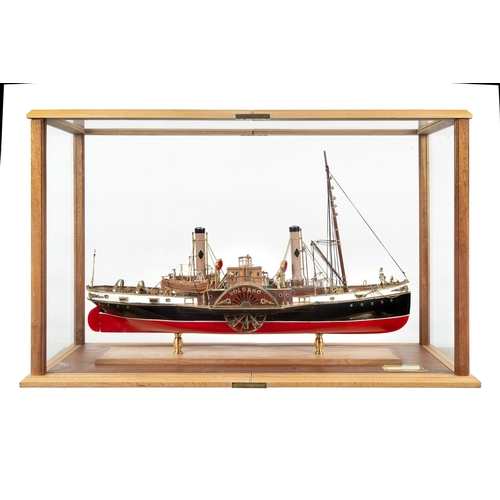 113 - A 1:48 SCALE BUILDER'S-STYLE MODEL OF H.M. PADDLE TUG VOLCANO [1899]
the 27in. hull carved from the ... 