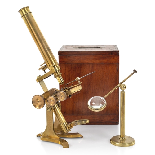 119 - A MONOCULAR MICROSCOPE BY CARY, LONDON, CIRCA 1840
8in. main tube, threaded specimen platform with s... 