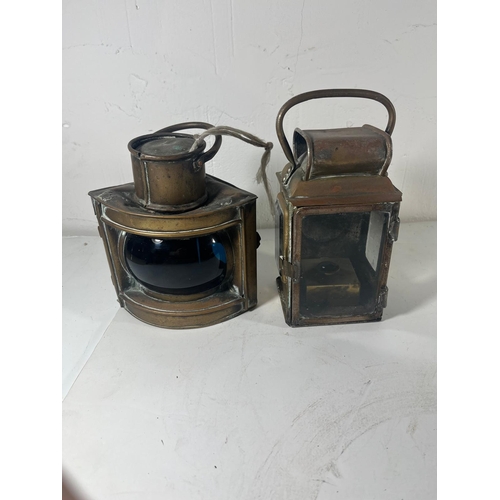 147 - TWO RAILWAY LAMPS, CIRCA 1940
comprising two railway lamps, inscribed MUTLOW 1941 and DROOM ACOOCH.X... 