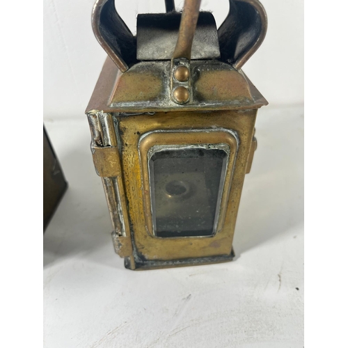 147 - TWO RAILWAY LAMPS, CIRCA 1940
comprising two railway lamps, inscribed MUTLOW 1941 and DROOM ACOOCH.X... 