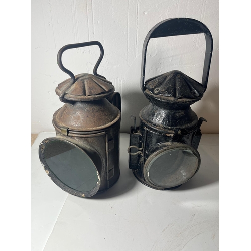 147 - TWO RAILWAY LAMPS, CIRCA 1940
comprising two railway lamps, inscribed MUTLOW 1941 and DROOM ACOOCH.X... 