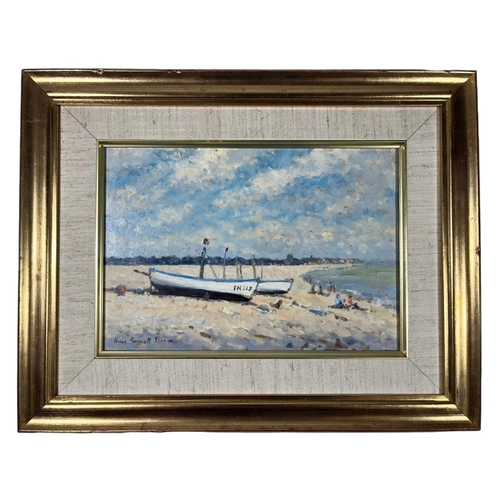 19 - δ HUGH BOYCOTT BROWN (BRITISH, 1909-1990)
A sunny day on the beach [Ipswich]
Signed 'Hugh Boycott Br... 