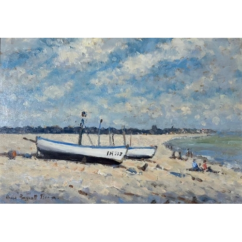 19 - δ HUGH BOYCOTT BROWN (BRITISH, 1909-1990)
A sunny day on the beach [Ipswich]
Signed 'Hugh Boycott Br... 