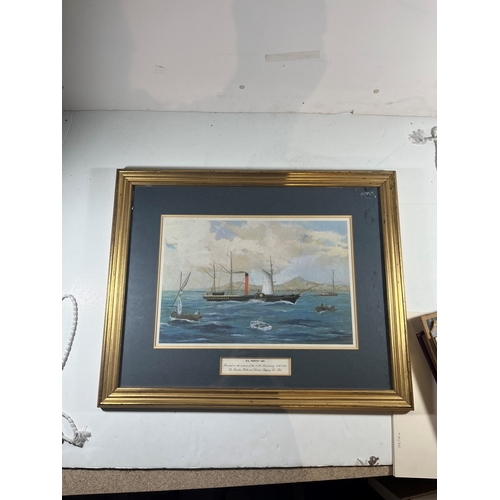 44 - FACSIMILE PRINT OF PADDLE STEAMER PERTH, 1834
framed with cartouche, inscribed Presented on the occa... 