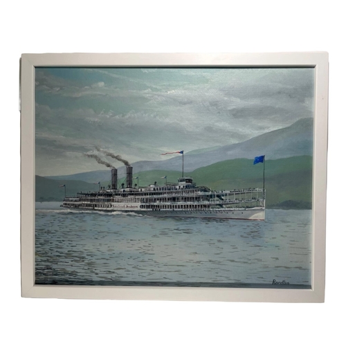 50 - RANDLES (LATE 20TH CENTURY)
The paddle steamer 'Hendrick Hudson'
Signed 'Randles' (lower right) and ... 