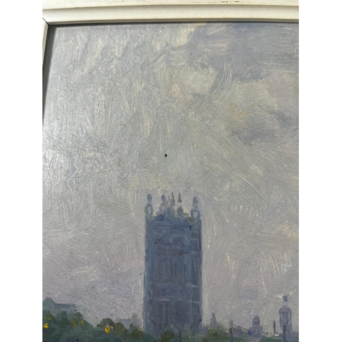 56 - δ WILLIAM ERIC THORP (BRITISH, 1901-1993)
The Houses of Parliament, early evening 
Signed 'W. ERIC T... 