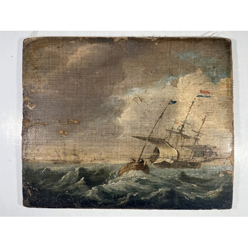 72 - DUTCH SCHOOL (19TH CENTURY)
A Dutch Warship of the 17th Century
Oil on canvas laid to panel
11½ x 14... 