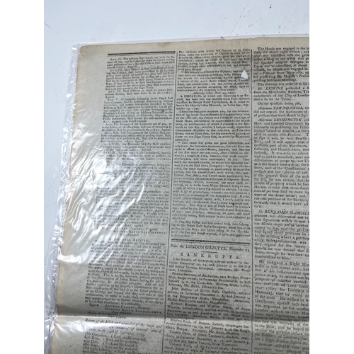 87 - A COPY OF THE LONDON EVENING POST REPORTING THE NAPOLEONIC WARS: CAPTURE OF THE CAPE OF GOOD HOPEThe... 