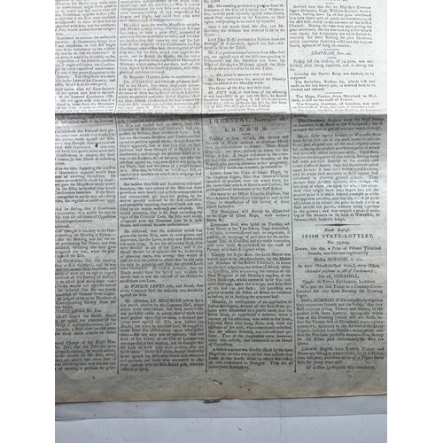 87 - A COPY OF THE LONDON EVENING POST REPORTING THE NAPOLEONIC WARS: CAPTURE OF THE CAPE OF GOOD HOPEThe... 