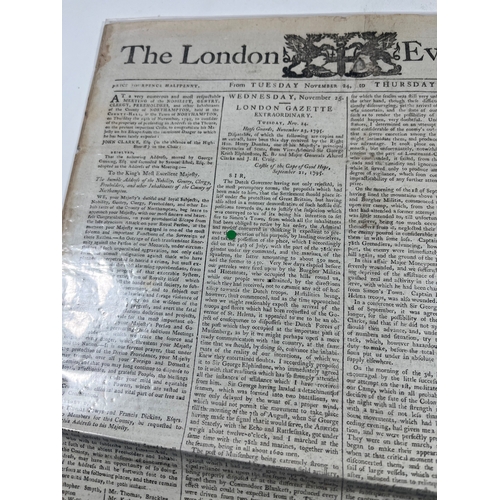 87 - A COPY OF THE LONDON EVENING POST REPORTING THE NAPOLEONIC WARS: CAPTURE OF THE CAPE OF GOOD HOPEThe... 