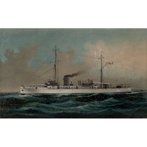 111 - CHINESE SCHOOL (EARLY 20TH CENTURY)
H.M.Minesweeper 'Marazion', circa 1920
Oil on board
10 x 16in. (... 