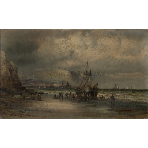 1 - HUBERT (WILLIAM) ANSLOW THORNLEY (BRITISH, FL. 1858-1898)
The Whitby Fishing Fleet with Whitby Abbey... 