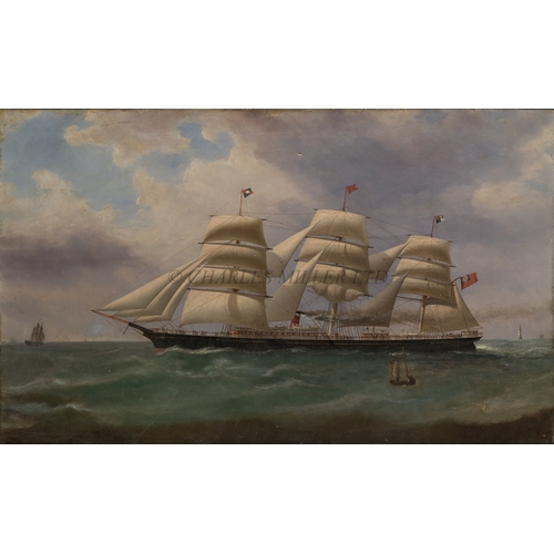 110 - WILLIAM CLARK OF GREENOCK (SCOTTISH, 1803-1883)
The full-rigged screw steamer 'Queen of the Thames' ... 