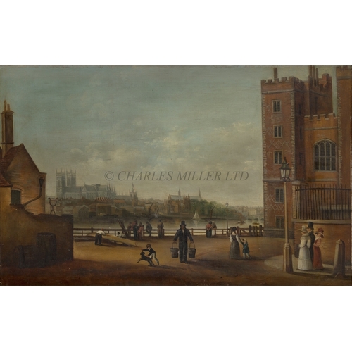 118 - FOLLOWER OF JOSEPH PAUL (BRITISH, 1804-1887)
A view of Westminster Abbey from Lambeth Palace, circa ... 