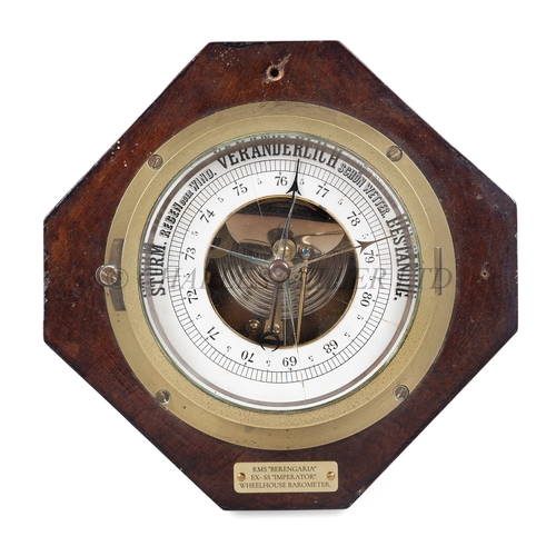 145 - CUNARD LINE, R.M.S. BERENGARIA (EX- IMPERATOR) WHEELHOUSE SHIP'S BAROMETER, CIRCA 1913
a World War I... 