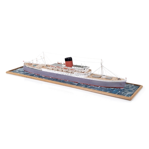 148 - A WATERLINE MODEL OF THE UNION CASTLE LINER T.S.S. RHODESIA CASTLE
the 35½in. fibreglass hull with p... 