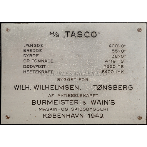 159 - A BUILDER'S MODEL FOR THE M.S. TASCO BUILT BY BURMEISTER & WAINS FOR WILH. WILHELMSEN, TØMSBERG,... 