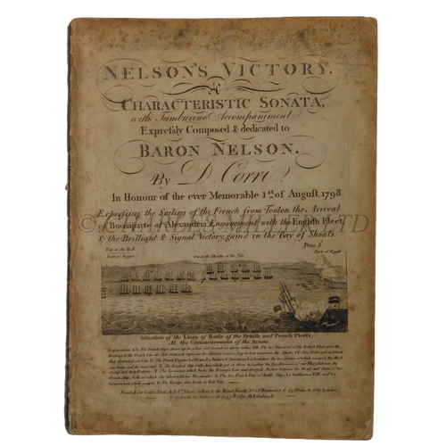 202 - SHEET MUSIC BY D. CORRI COMMEMORATING NELSON'S VICTORY AT THE BATTLE OF THE NILE
entitled Nelson's V... 