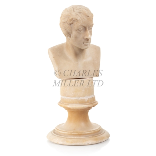 208 - A SMALL MARBLE BUST OF LORD NELSON, 19TH CENTURY
Carved after Lawrence Gahagan (1756-1820), mounted ... 