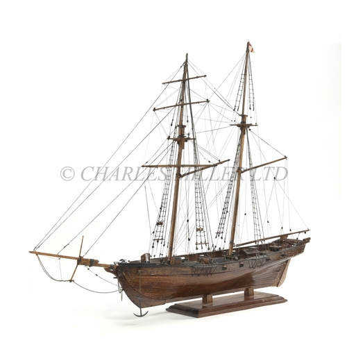 224 - A 1:32 SCALE MODEL OF H.M. SCHOONER PICKLE [1800]
with 24in. planked and pinned hull, planked deck w... 