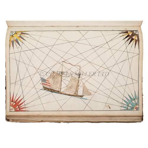 233 - CADET'S WORKBOOK BY PHILIPE ROUET, CIRCA 1787
with 29 hand-coloured drawings of ships (of varying si... 