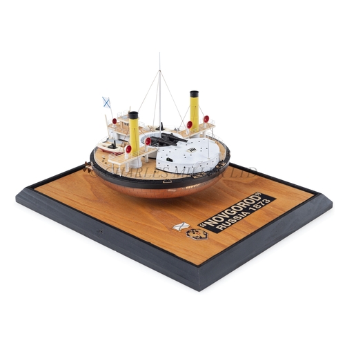 266 - A 1:362 SCALE MODEL OF THE IMPERIAL RUSSIAN MONITOR NOVGOROD [1873]
the 5in. diameter hull plated in... 