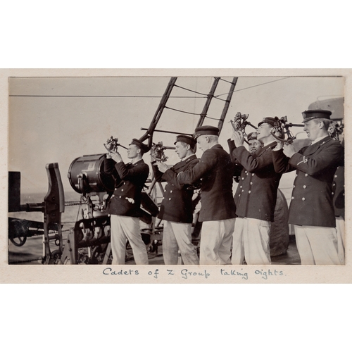 273 - A TOUR OF DUTY PHOTOGRAPH ALBUM FROM H.M. ARMOURED CRUISER CORNWALL 1912-1913
comprising approximate... 