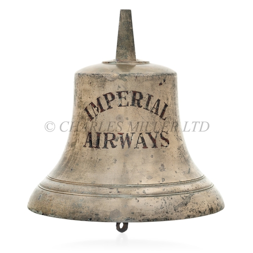 304 - A BELL FOR IMPERIAL AIRWAYS, CIRCA 1930
cast in bell metal with red-filled lettering to front inscri... 