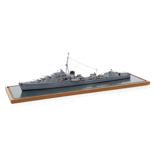 322 - A DETAILED 1:192 SCALE WATERLINE MODEL OF THE O-CLASS DESTROYER H.M.S. ONSLOW [1941]
modelled by E. ... 