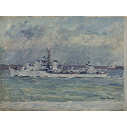 328 - δ SOREN BRUNOE (DANISH, 1916-1994)
H.M.S. 'Dido' beating off air-attack, Mediterranean 1942
Signed '... 