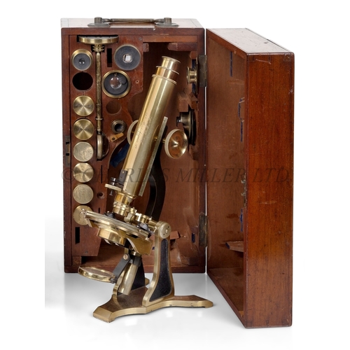 366 - A COMPOUND MONOCULAR MICROSCOPE BY H & W CROUCH, LONDON, CIRCA 1880
signed on 7in. tube as per t... 