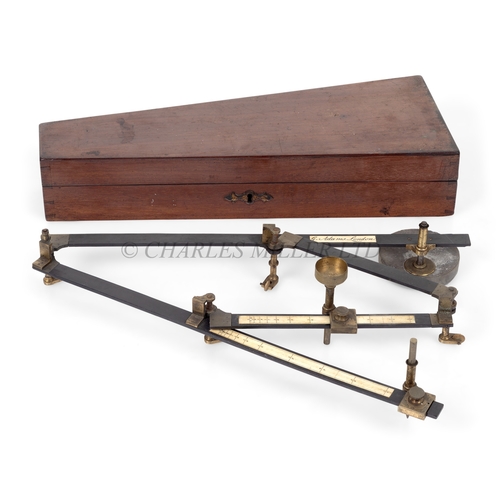 373 - Ø A RARE EBONY AND IVORY PANTOGRAPH BY GEORGE ADAMS, LONDON, CIRCA 1760
the ebony arms with maker's ... 