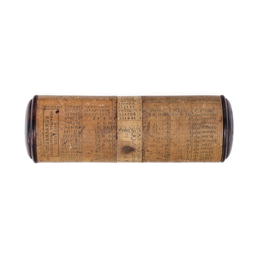 374 - A RARE CALCULATING CYLINDER BY McFARLANE, CIRCA 1835
printed arithmetic tables signed McFarlane's Ca... 