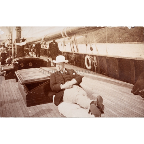 69 - AN HISTORICALLY INTERESTING EARLY EDWARDIAN PHOTOGRAPH ALBUM FOR THE OCEANA R.T.Y.C. 
comprising app... 