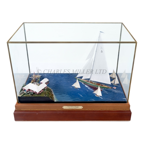 70 - A WELL-PRESENTED DIORAMA OF SHAMROCK V CRUISING OFF BERMUDA BY WILLIAM E. HITCHCOCK
Shamrock V with ... 