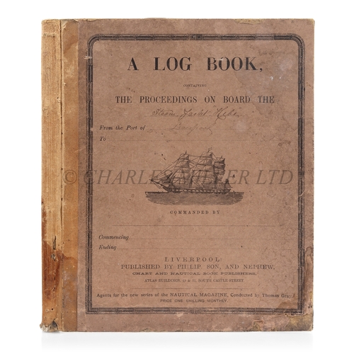 86 - LOG BOOK FOR THE STEAM YACHT HEBE, 1875-1876
containing a record of the proceedings on board, comman... 