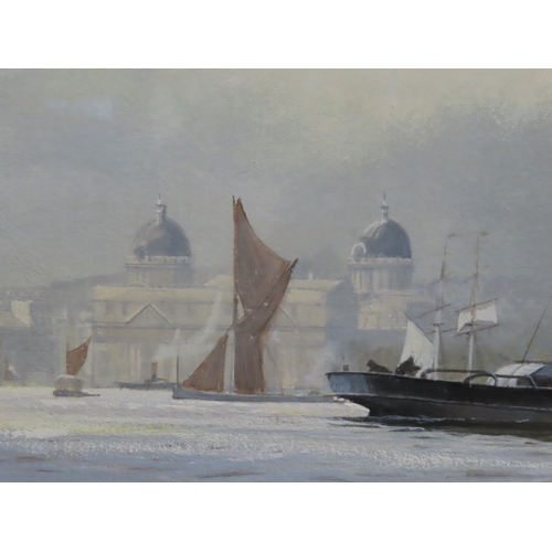 16 - δ DAVID BRACKMAN (BRITISH, 1932-2008)
The 'Semaris' leaving Greenwich
Signed and dated 'David Brackm... 