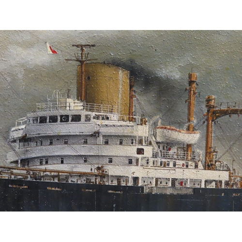 163 - δ ROBERT G. LLOYD (BRITISH, B. 1969)
MV 'Degema' of Elder Dempster Lines, London pictured off West A... 